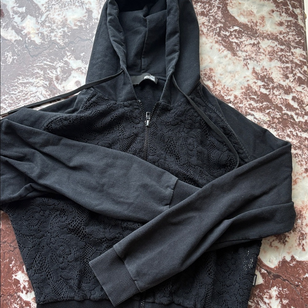 Love Moschino Black Lace Hoodie